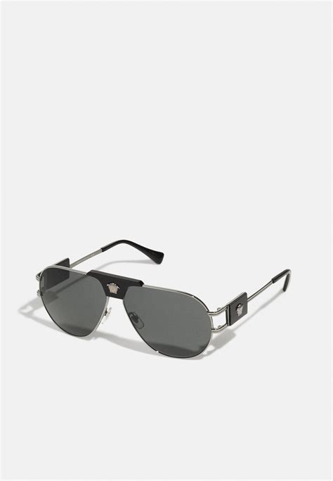 Versace Unisex Sunglasses Matte Gunmetal Frame, Grey Mirror 